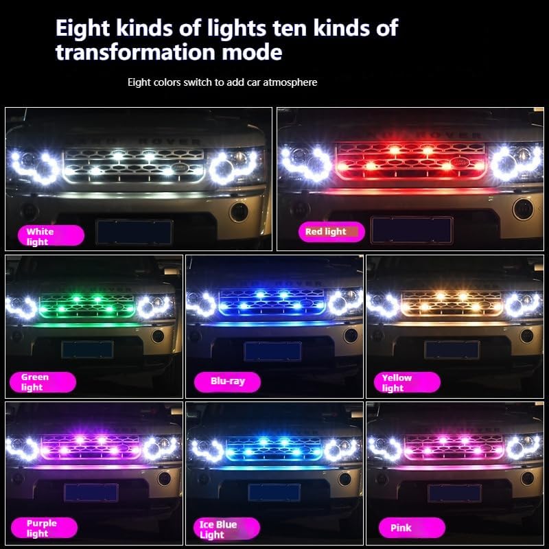 4PCS Wireless LED Strobe Lights with Remote Control, 8 Colors USB Charing Waterproof Anti-Collision Led Emergency Warning Lights for Car Motorcycle