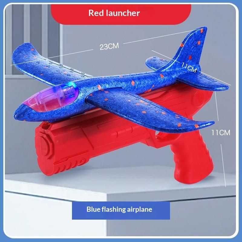 Foam Airplane Launcher Toy Foam Glider Long Range Hand Throwing Plane Toys One Click Ejection For Kids Outdoor Play Games