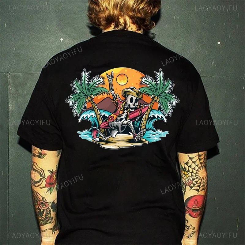 Horror Devil Dark Punk Skull Graphic Tshirts Harajuku Retro T Shirt Unisex Black White Casual Tee Summer Oversized Tee Camisetas