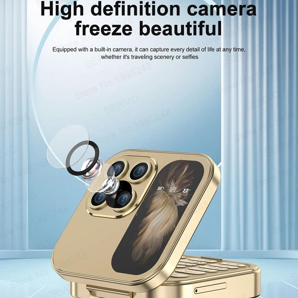 i17 Mini 2G Flip Phone 1.77inches HD Screen Dual SIM GSM Small Mobile Phone Support Flashlight Bluetooth FM Radio Speed Dial Gift CellPhone