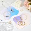 FINGERPIRE 2 Cloud Shaped Acrylic Coasters 5.1x6.4inch Clear Iridescent Irregular Creative Decorative Plate for Kitchen Counter, Dresser, Office Desk