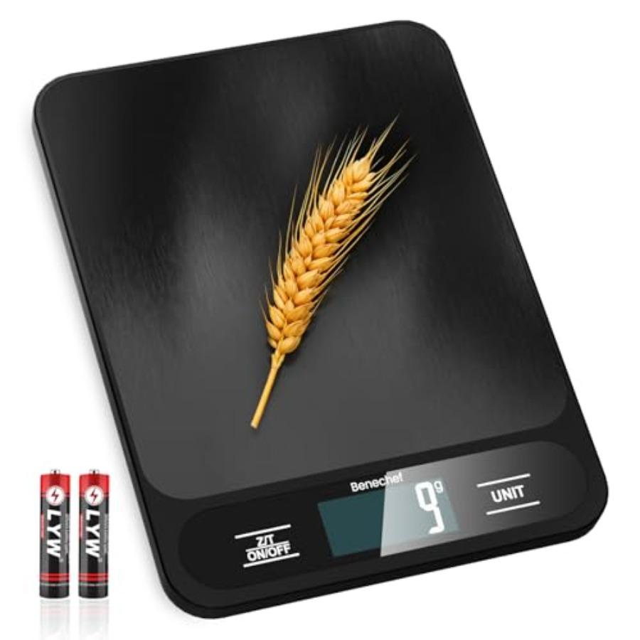 

Food Scale 22lb Ultra-Thin Digital Kitchen Scale 1g 0 05oz Accuracy Black Ideal for Baking Cooking and Weight Loss Features 6 M United States