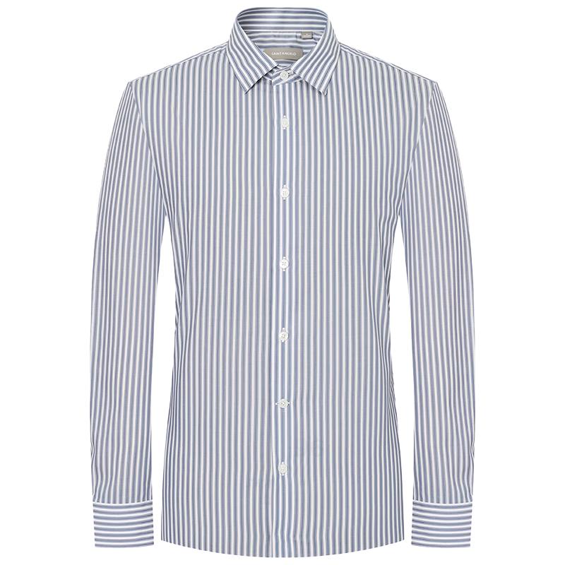 Baoxiniao Men's Striped Long-Sleeve Shirt