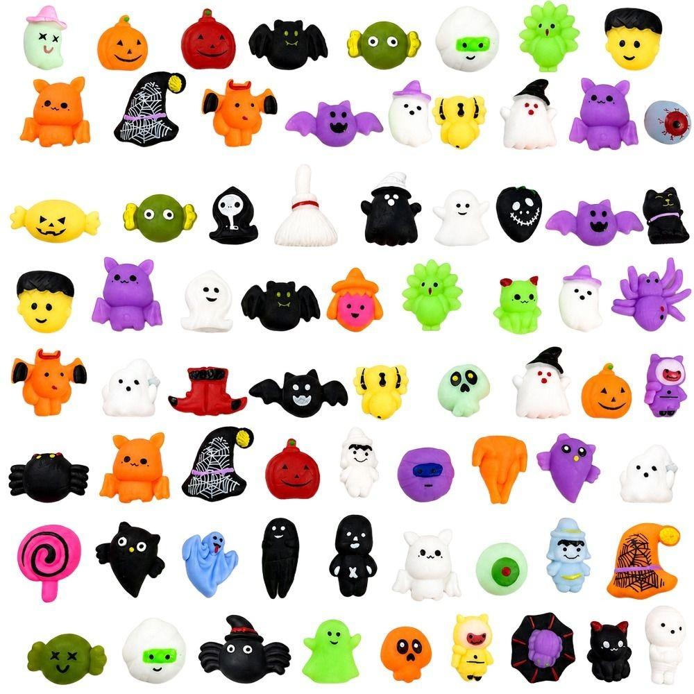 50Pcs Soft Ghost Squishy Toy Anxiety Relief Realistic Pumpkin Pinch TPR Fidget Toy  for Kids Adults
