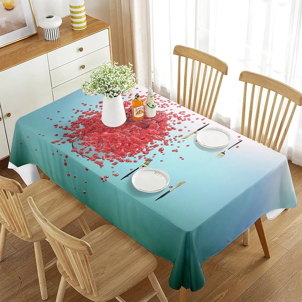 Red Pomegranate Tablecloth Sweet Fruit Pattern Rectangular Table Cover Dining Table Coffee Table Kitchen Minimalist Decoration