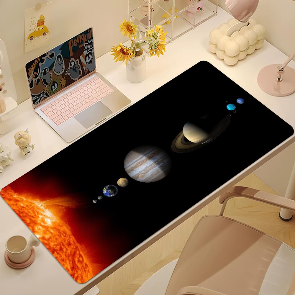 Space Digital Solar System Universe Mouse Pad Desk Mat Large Non-slip Anti-fray Keyboard Ergonomic Office Rubber PC Home Custom