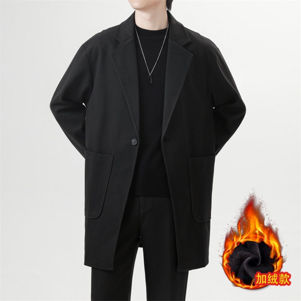 Woolen Coat Medium and Long Trench Coat Youth Suit Loose Men's Coat