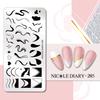 NICOLE DIARY Leopard Flower Nail Stamping Plate Image Transfer Template Geometry Leaf Stainless Steel Stencil Nail Printing Tool