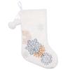 White Plush Snowflake Christmas Tree Stocking for Kids - Holiday Gift & Candy Bag