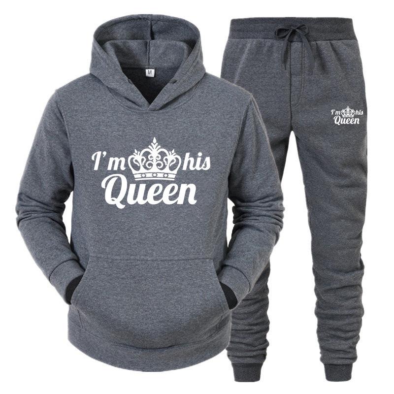KingQueen Unisex Couple Hoodie & Sweatpants Set - Casual Sportswear
