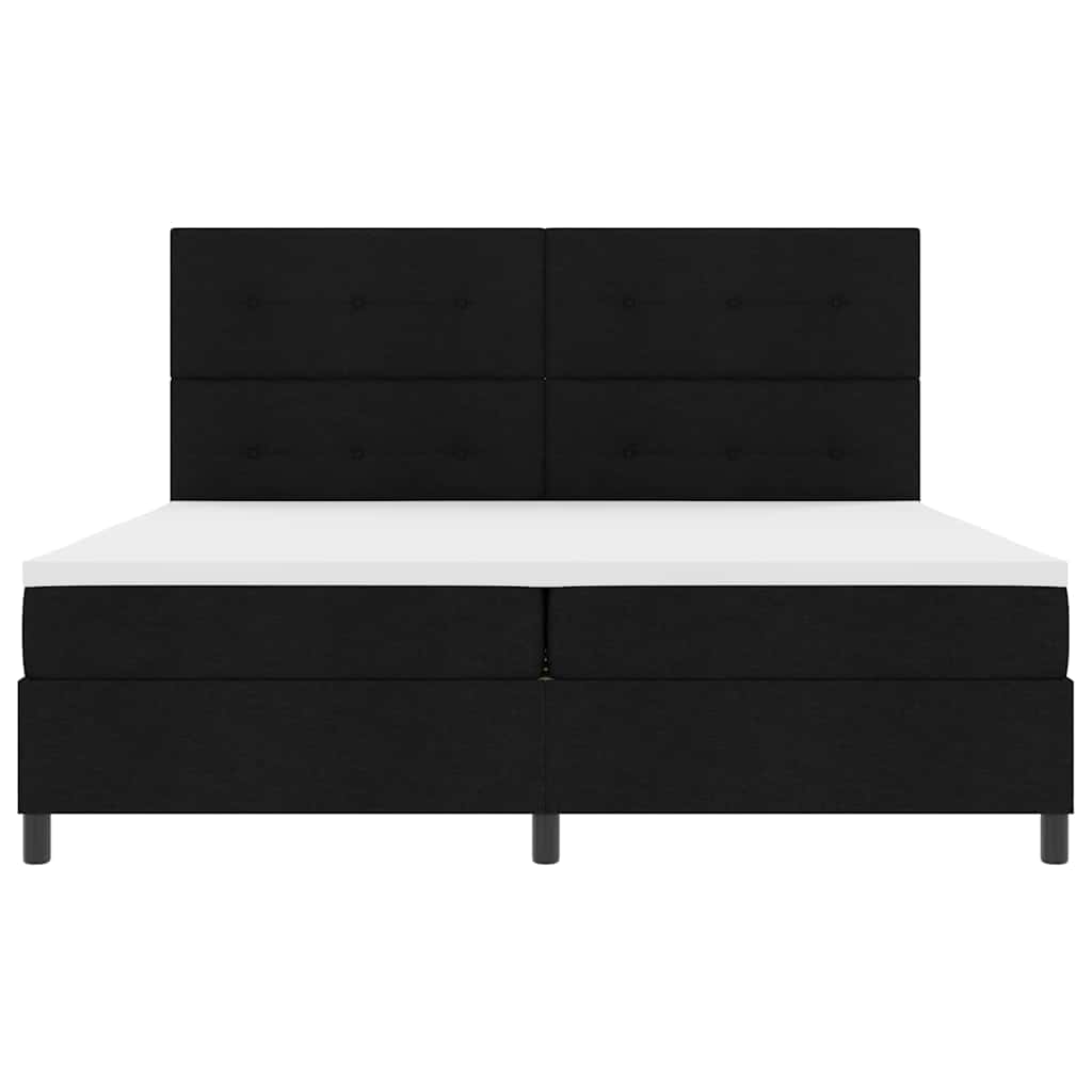 Boxspring Bed with Headboard Black 200 x 200 cm Fabric