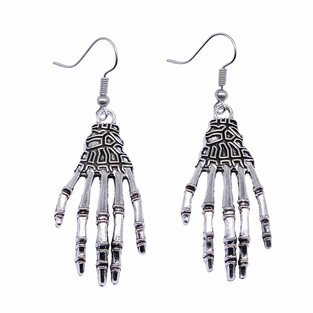 Halloween Charm Dangle Earrings Gothic Crescent Drop Earrings Dark Witchy Occult Jewelry