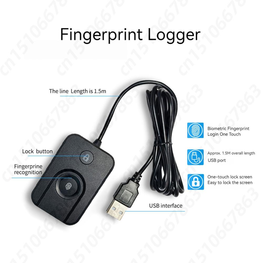 Windows Hello 10/11 Biometric Fingerprint Login USB Reader Scanner Module Device for PC/Laptop Security Key Safe Account Login