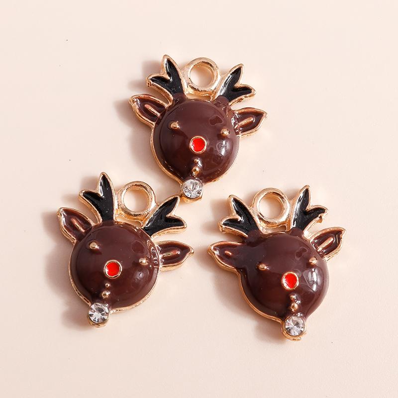 10pcs Enamel Christmas Tree Snowman Pendants Charms for Jewelry Making Earrings Necklace DIY Bracelet Accessories Supplies