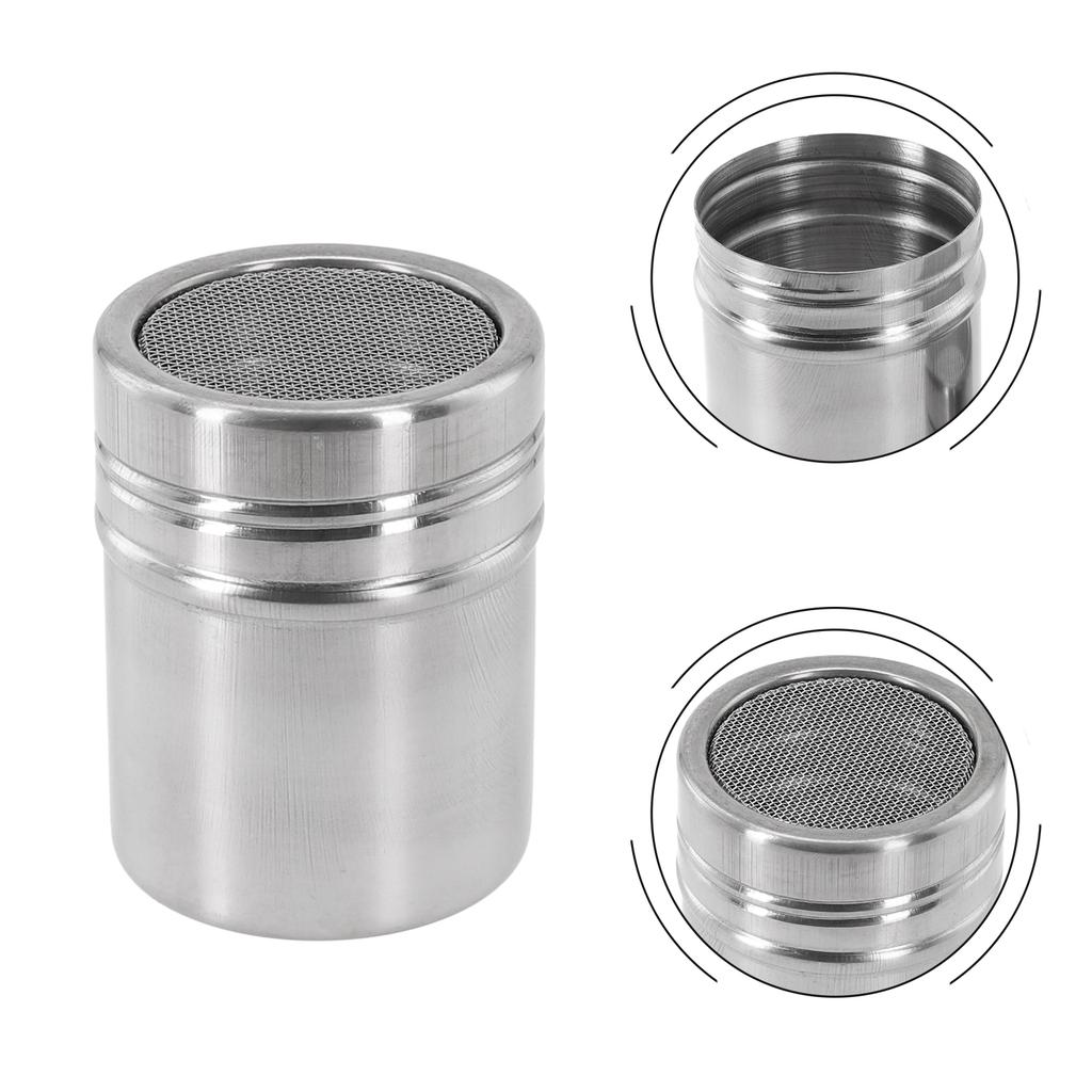 Fine Mesh Stainless Steel Powder Sprinkler for Dusting Sugar and Cocoa