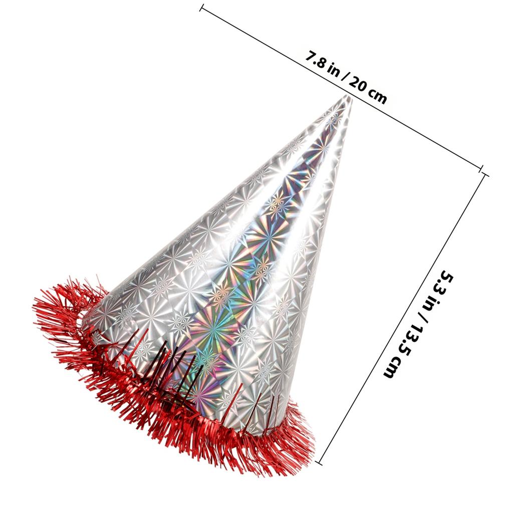 18Pcs High-End Triangle Party Hats Hard Paper Glitter Tassel Birthday Hats Adults Party Decorations Birthday Hat