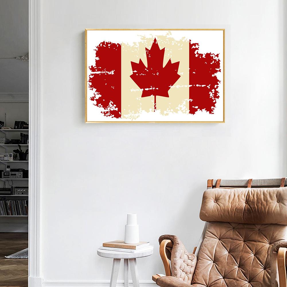 Buy Rhinestone Canadian Flag Full Round Drill 5D Diamond Painting Kit ...