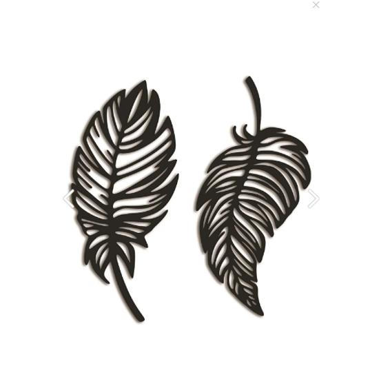 Dekoratives Doppelblatt-Set, lasergeschnittenes Wanddekorationsprodukt aus Holz
