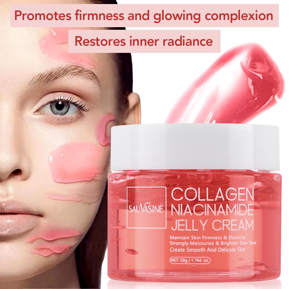 Cuidado de la Piel Coreano 50g Colágeno Niacinamida y Colágeno Hidrolizado Hidratante Duradero Hidrata Profundamente Crema Mascarilla de Cuidado Nocturno