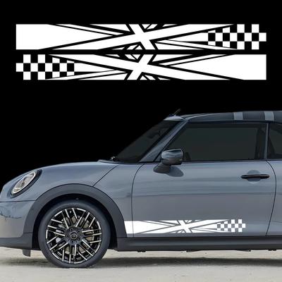 Racing Car Side Stripes Stickers Union Jack Styling Decoration Vinyl Decals For MINI Cooper S JCW R55 R56 F55 F56 R60 F60 F54