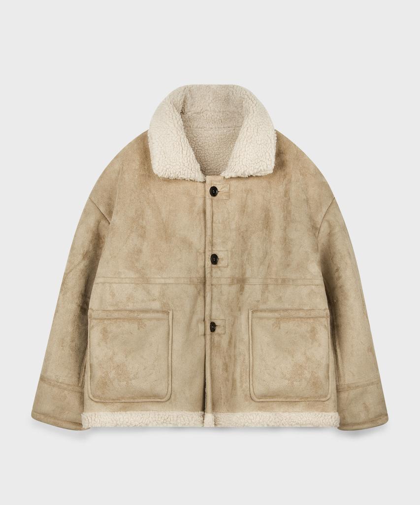Place Studio Reversible Suede Oversized Shearling Shearling Jacket Jumper