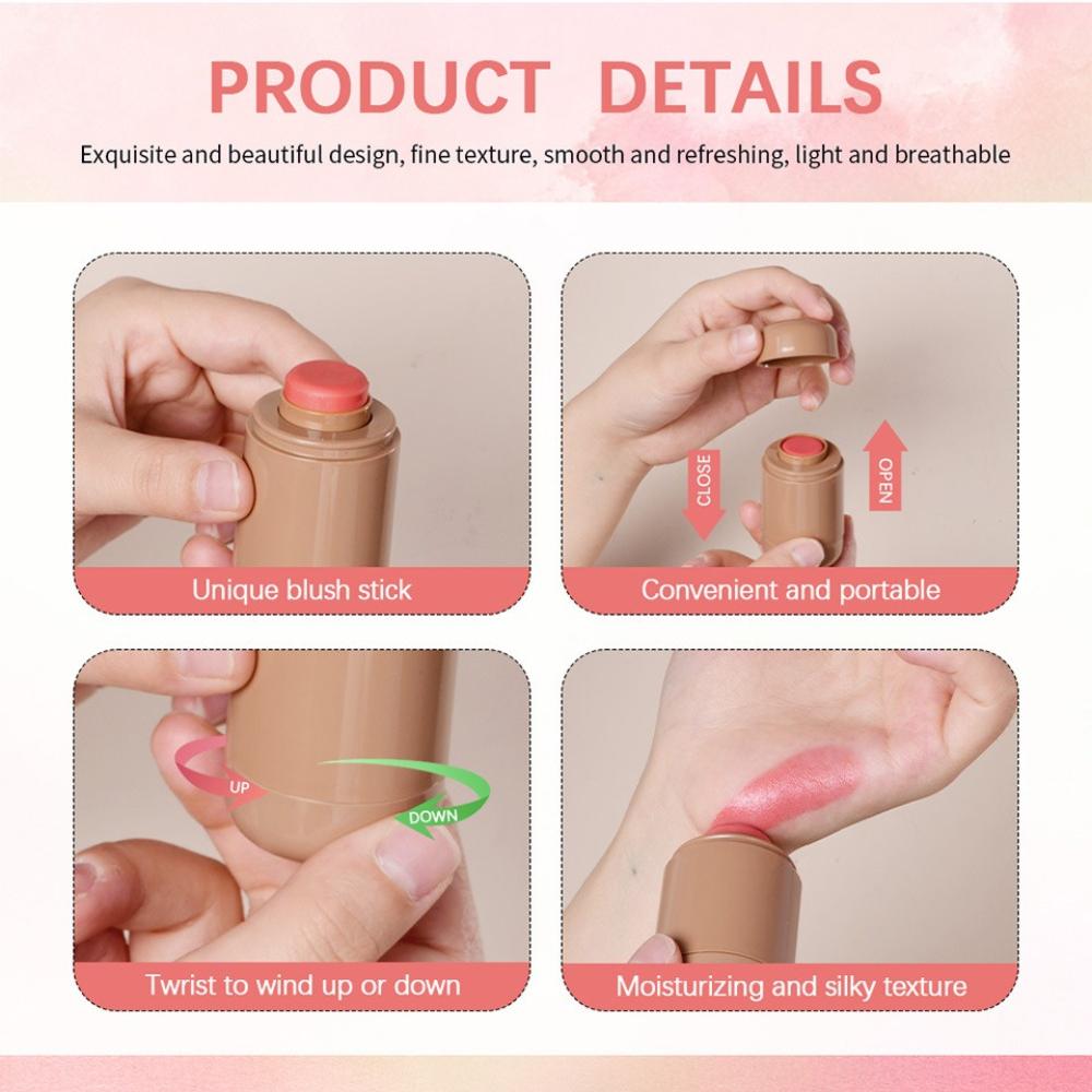 Lakerain Multi-Use Color Stick 6 Shades Creamy Lip and Cheek Balm Natural Dewy Face Blush Tint Long Lasting Hydrating Makeup Cosmetic for Women