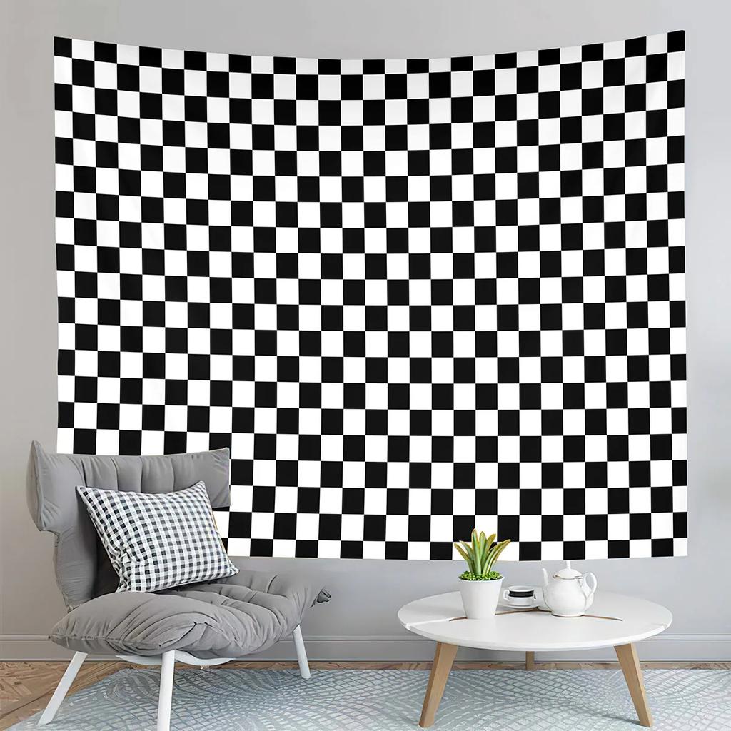 Checkerboard Tapestry Black and White Pattern Tapestry Abstract Style Tapestry Wall Hanging Tapestries Living Room Bedroom Dorm