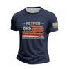 Men's Holiday Print Round Neck Short Sleeve Top Casual Sports Top