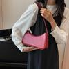Small Cute Underarm Shoulder Bags for Women 2026 Trend Design Leather Handbags and Purses Y2K Silver Red Hand Bag Women Bag