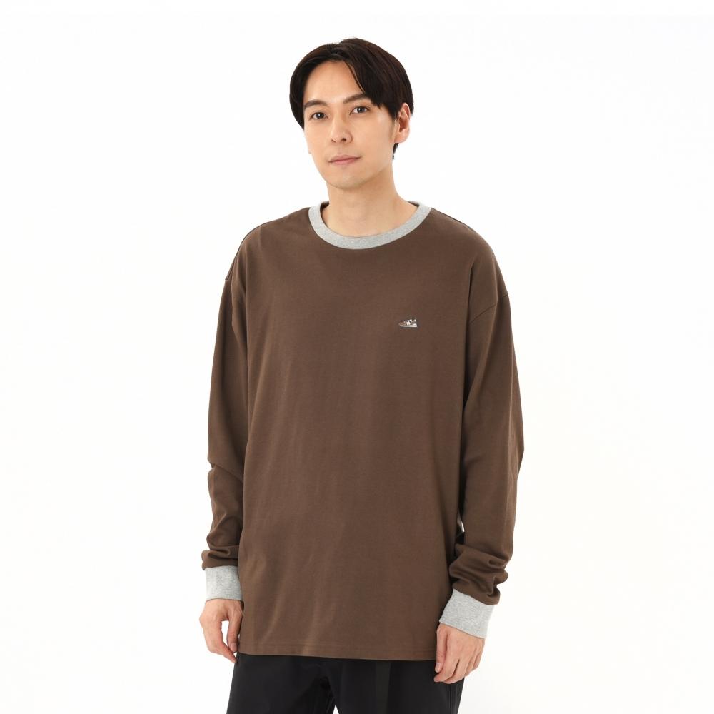 

New Balance Shoe Patch Long Sleeve Tee Duo Dark Mushroom Amt45685 Duo S