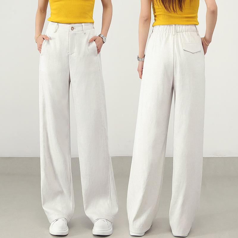 

Tencel Linen Women s Casual Slim Straight Pants - Spring 2026 Arrival 27 льняной/естественный