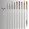 Japanese Coffee Color Acrylic Nail Art Brush Set: Light Therapy, French, and Sweeping Pens