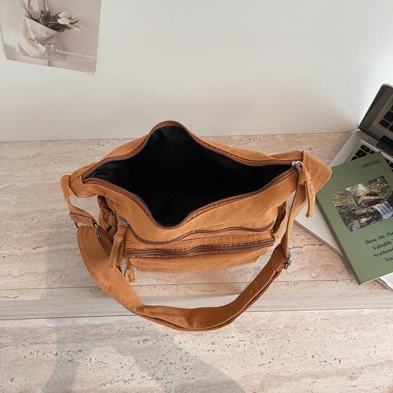 Solid Color Large Capacity Tote Bag Women's Shoulder Bag Commuter Lightweight Crossbody Bag