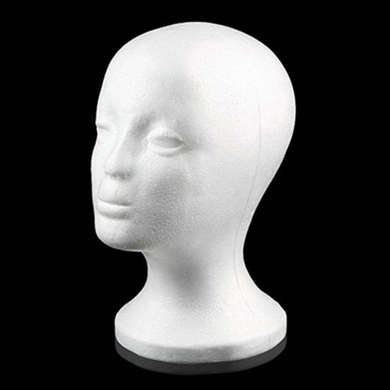 Female Head Model Foam Mannequin Head Hats Glasses Wigs Display Stand for Home Salon