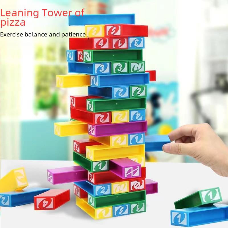 Große englische französische Stapelklötze Familienspiel Lernspielzeug für Kinder