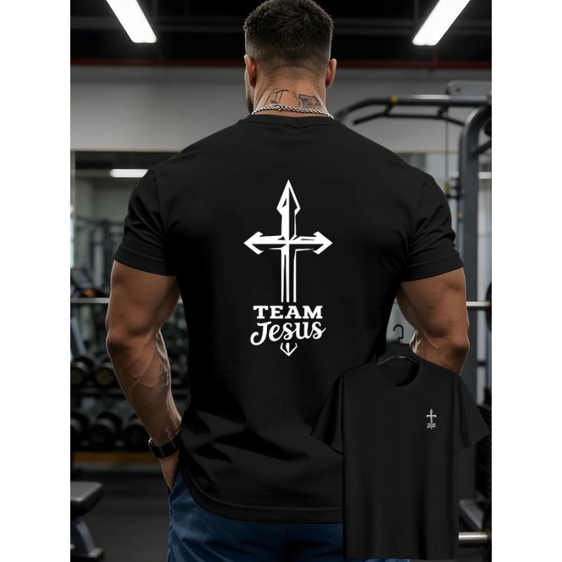 

European sizes Men s Casual Short-Sleeve T-Shirt with Back Arrow Print - Summer Round Neck Tee Suitable for Daily Wear S