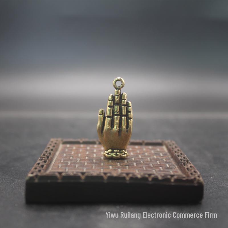 Brass Vintage Palm Buddha Pendant