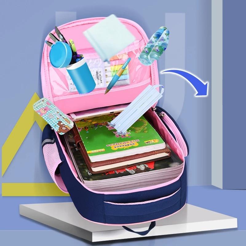 Breathable Lightweight Backpack Primary School Girls Children Cute Bowknot School Bag