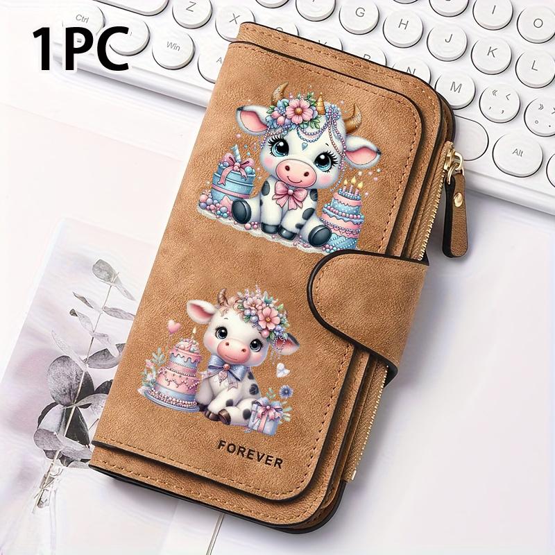 Scottish Highland Cow Women's Long Wallet| Multifunctional Portable Snap-button Coin Purse, Birthday Gift, Suitable for Daily Commuting, with a Fun