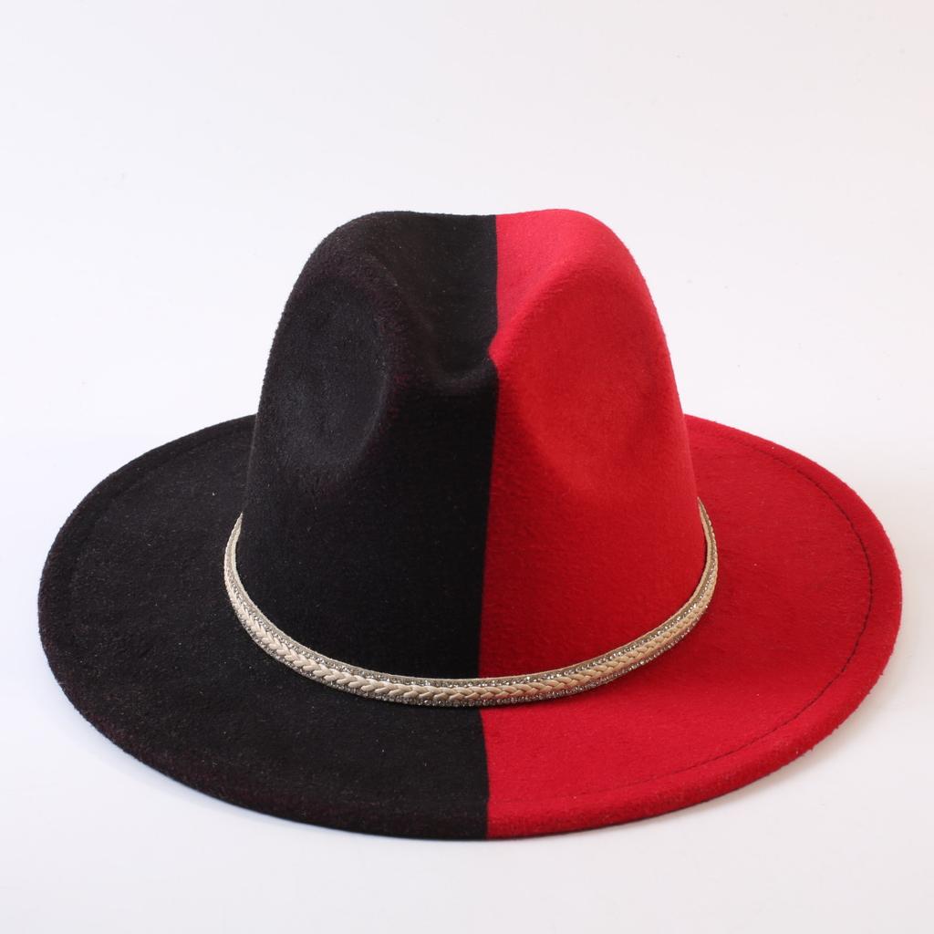 Popular European and American Classic Double-color Wide-brimmed Top Hat Men's and Women's Fashion OL Style Cowboy Hat Jazz Hat