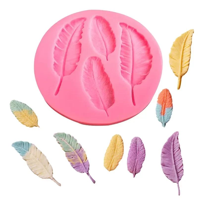 Feathers Silicone Cake Mold Cupcake Fondant Mold Cake Decorating Tools Chocolate Gumpaste Mould Resin Clay Candy Mold