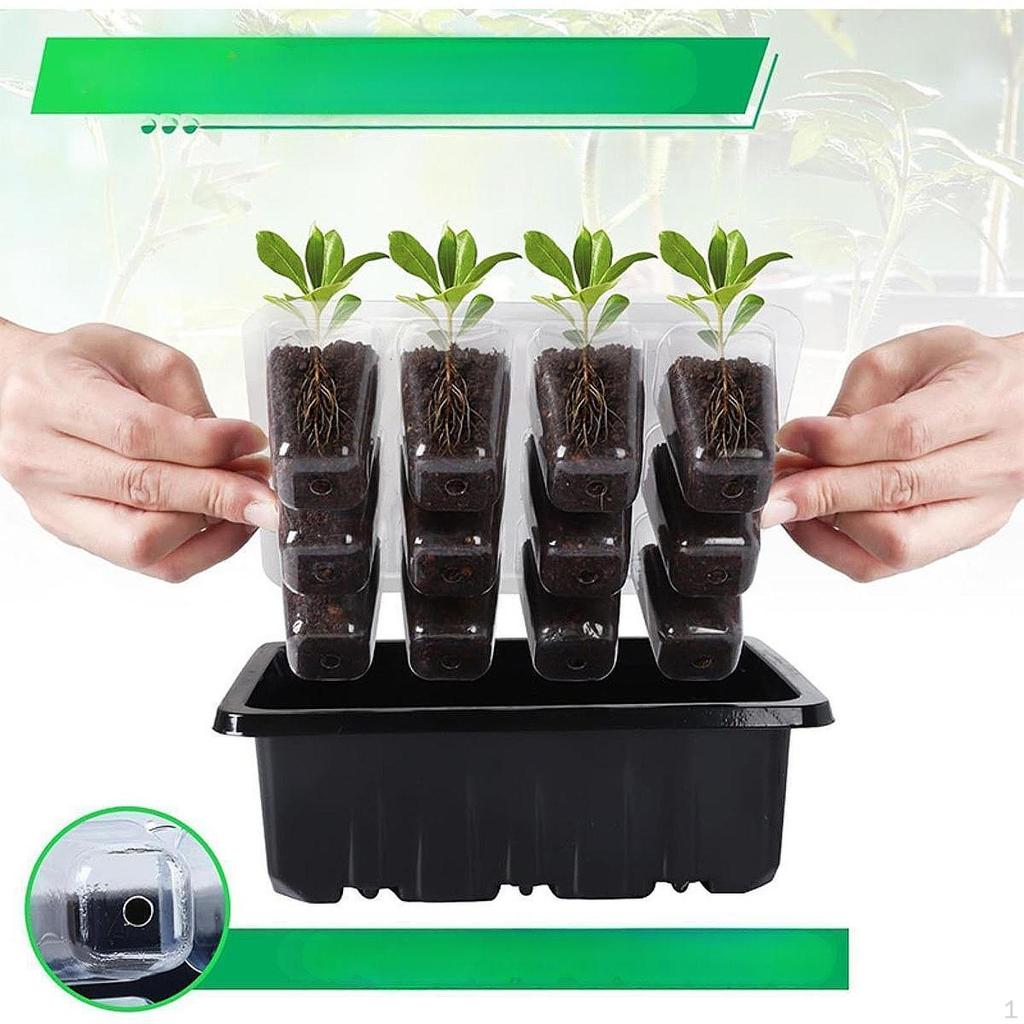 5 Set Seed Starter Tray with Grow Light Adjustable Brightness Gardening Supplies Reusable Practical