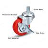 4 Τεμάχια Βαρέως Τύπου 1"/1.25"/1.5"/2" Universal Περιστρεφόμενοι Τροχοί με Ρουλεμάν και Βιδωτό Στέλεχος για Καρότσι Έπιπλα Τροχός με Βιδωτό Στέλεχος M8