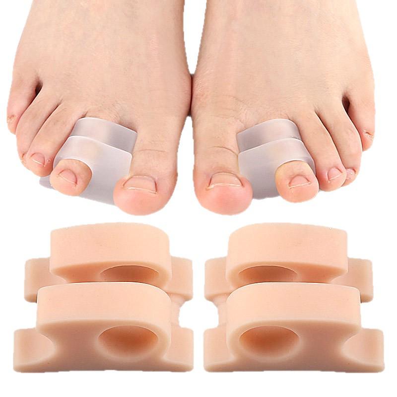 Double Ring Toe Separator & Straightener - SEBS Cuttable Toe Sleeve for Bunions and Overlapping Toes
