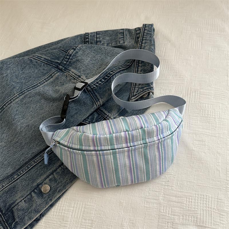 Modern Street Style Sling Pack Versatile And Chic Canvas Waist Bag For Daily Outfits синий