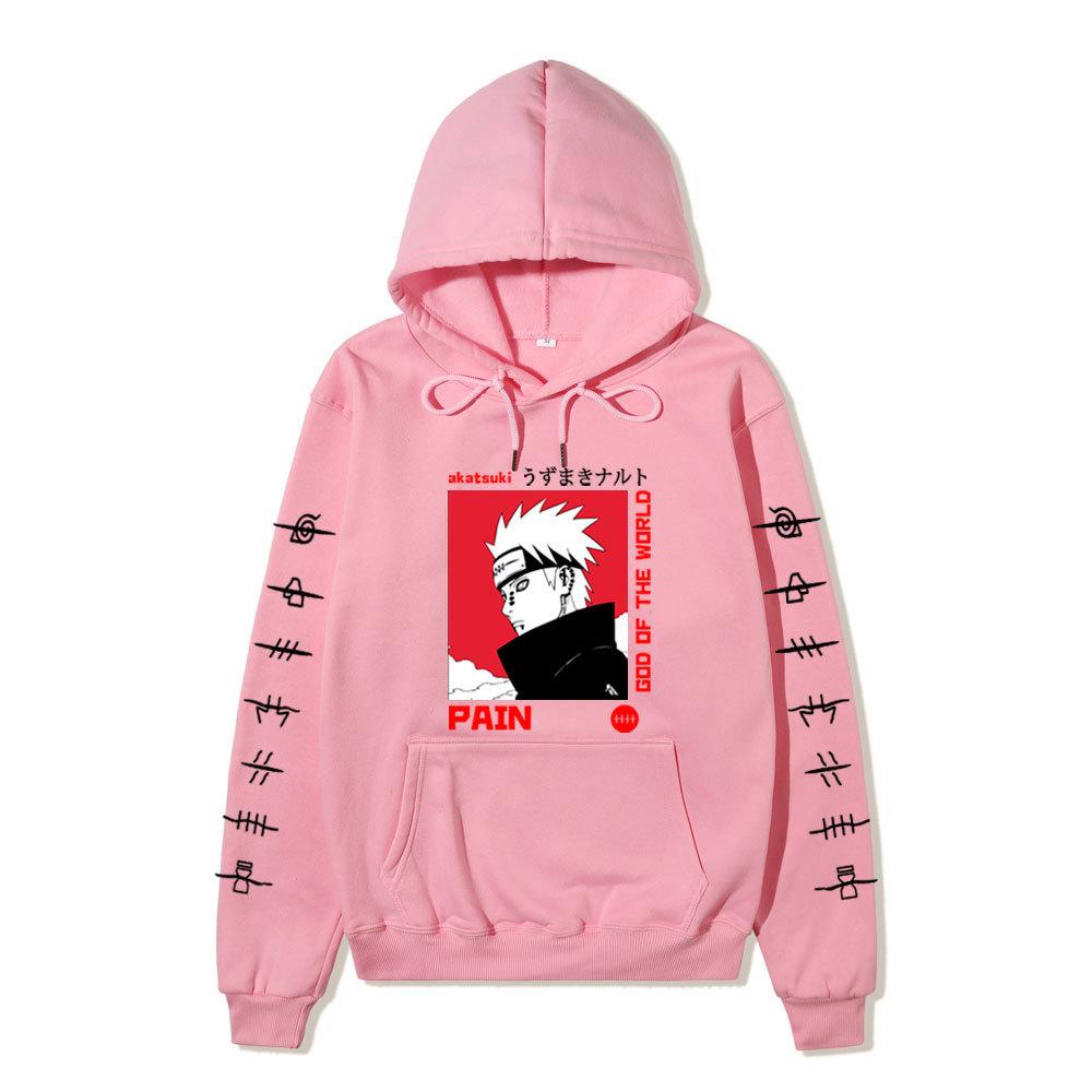 Harajuku Style GOD OF THE WORLD Akatsuki Anime Print Hoodie Men Women Loose Long Sleeve Hooded Pullover Casual Street Fashion Sweatshirt