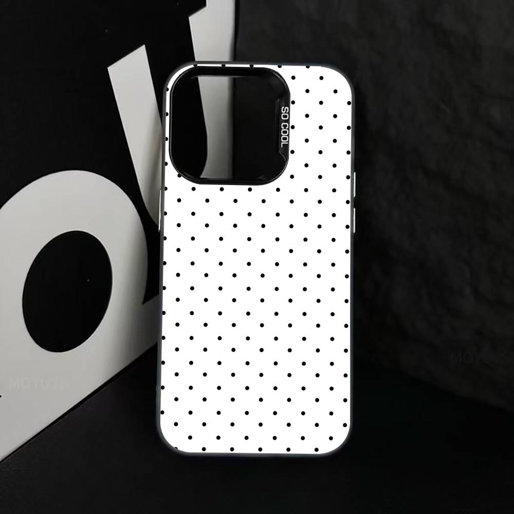 Classic Polka Dot Phone Case For iPhone 17,16,15,14,13,12,11 Plus,Pro Max,XS,Colorful Silver Black Cover