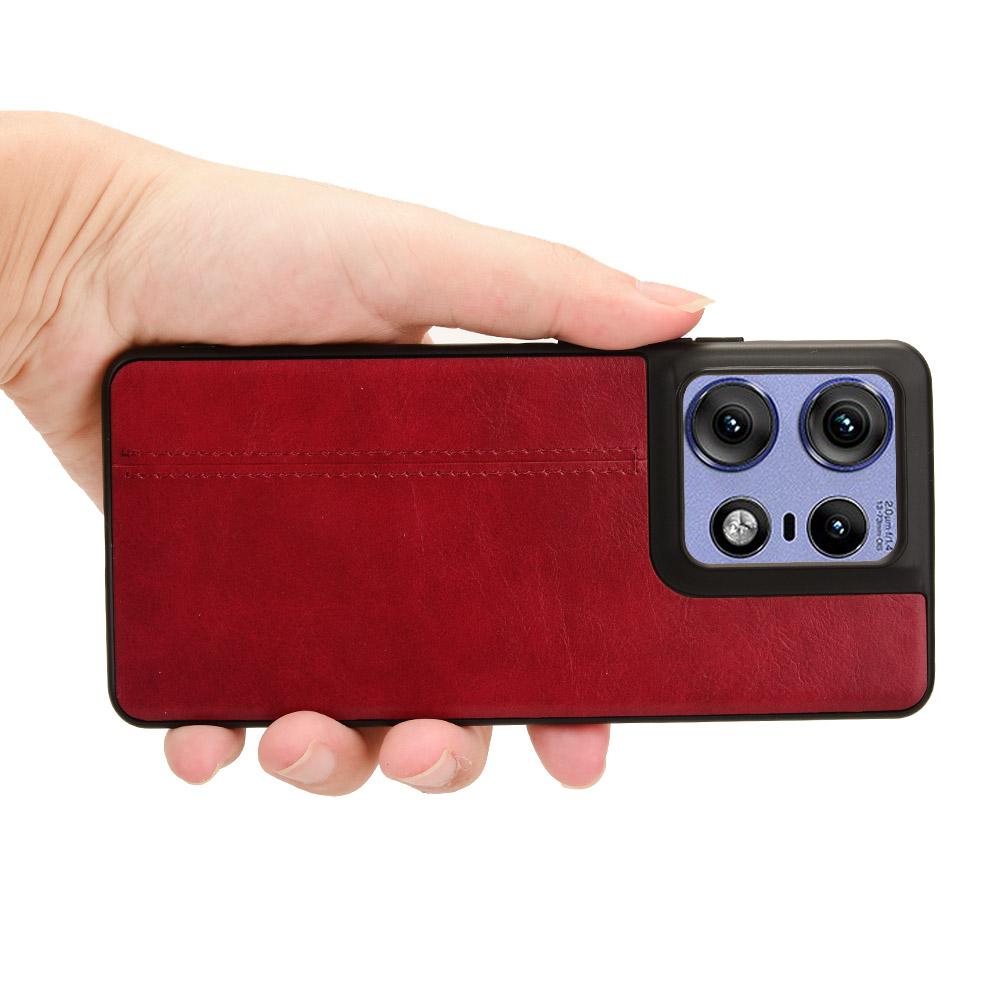 For Motorola Edge 50 Pro 5G Case Cowhide Texture Leather+TPU+PC Phone Cover