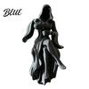 Hooded Girl Sculpture Gothic Reaper Lady Figurine 3D Printed Dark Fantasy Shelf Sitter Elegant Figurine Mysterious Black Robed Women Pouring Tea for