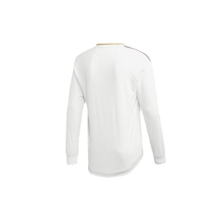 Adidas Real Madrid 2019-2020 Season Player Edition Letter Logo Stripe Sports Soccer Long Sleeve Jersey Men Tops White DW4437